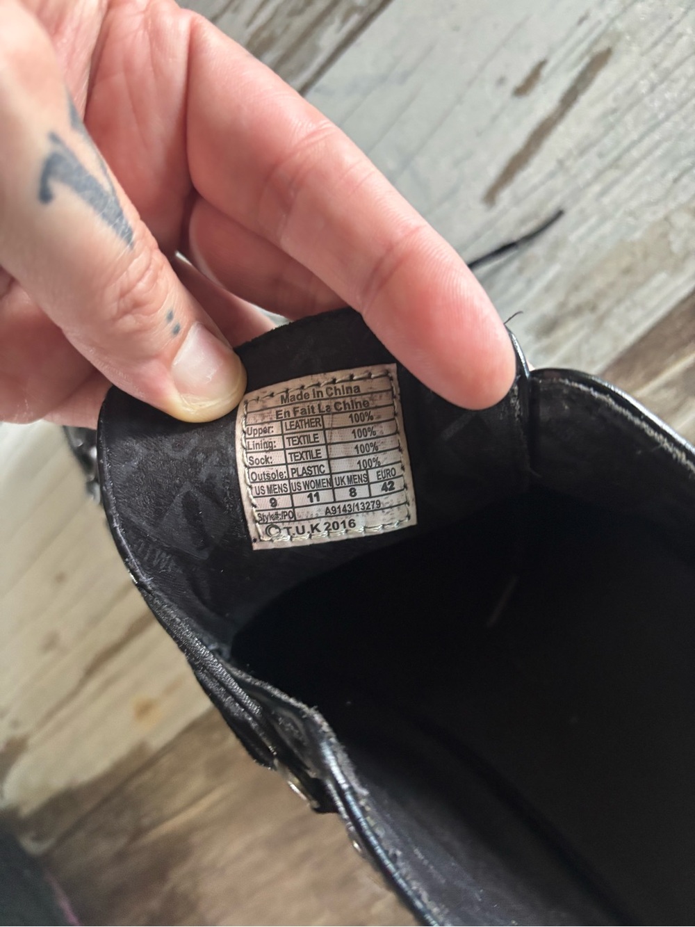 tuk Black Patent Leather Lace-Up Ankle Boots with D-Ring Hardware - Picture 4 of 4